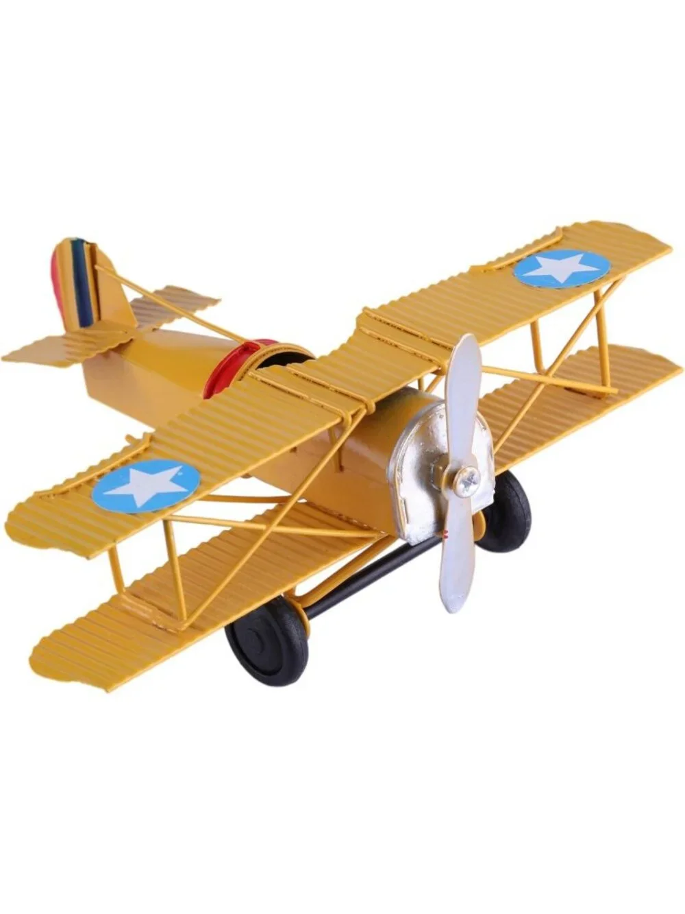 Vintage Retro Wrought Iron Biplane Model - Unique Home Decor & Photo Prop